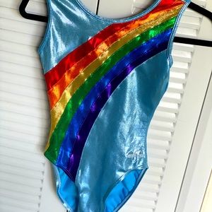 Obersee Gymnastic Leotard Blue Rainbow Small